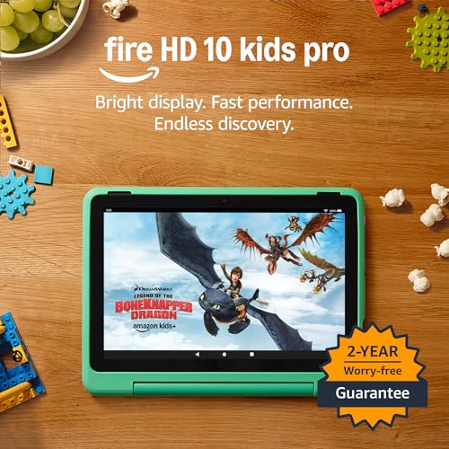 Amazon Fire HD 10 Kids Pro tablet (newest gen)| ages 6–12, long battery life, includes ads-free books, games, apps and videos that children love, 10.1" brilliant screen, parental controls, 32GB
