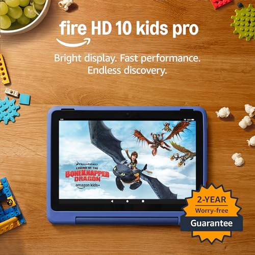 Amazon Fire HD 10 Kids Pro tablet (newest gen)| ages 6–12, long battery life, includes ads-free books, games, apps and videos that children love, 10.1" brilliant screen, parental controls, 32GB