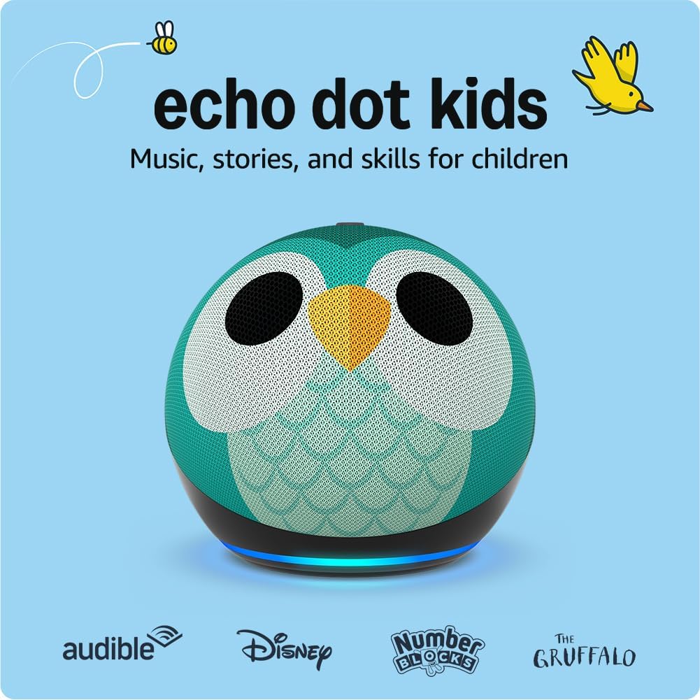 Echo Dot Kids (newest gen) | Wi-Fi and Bluetooth smart speaker with Alexa | With 1 year of Amazon Kids+ content | Stardust