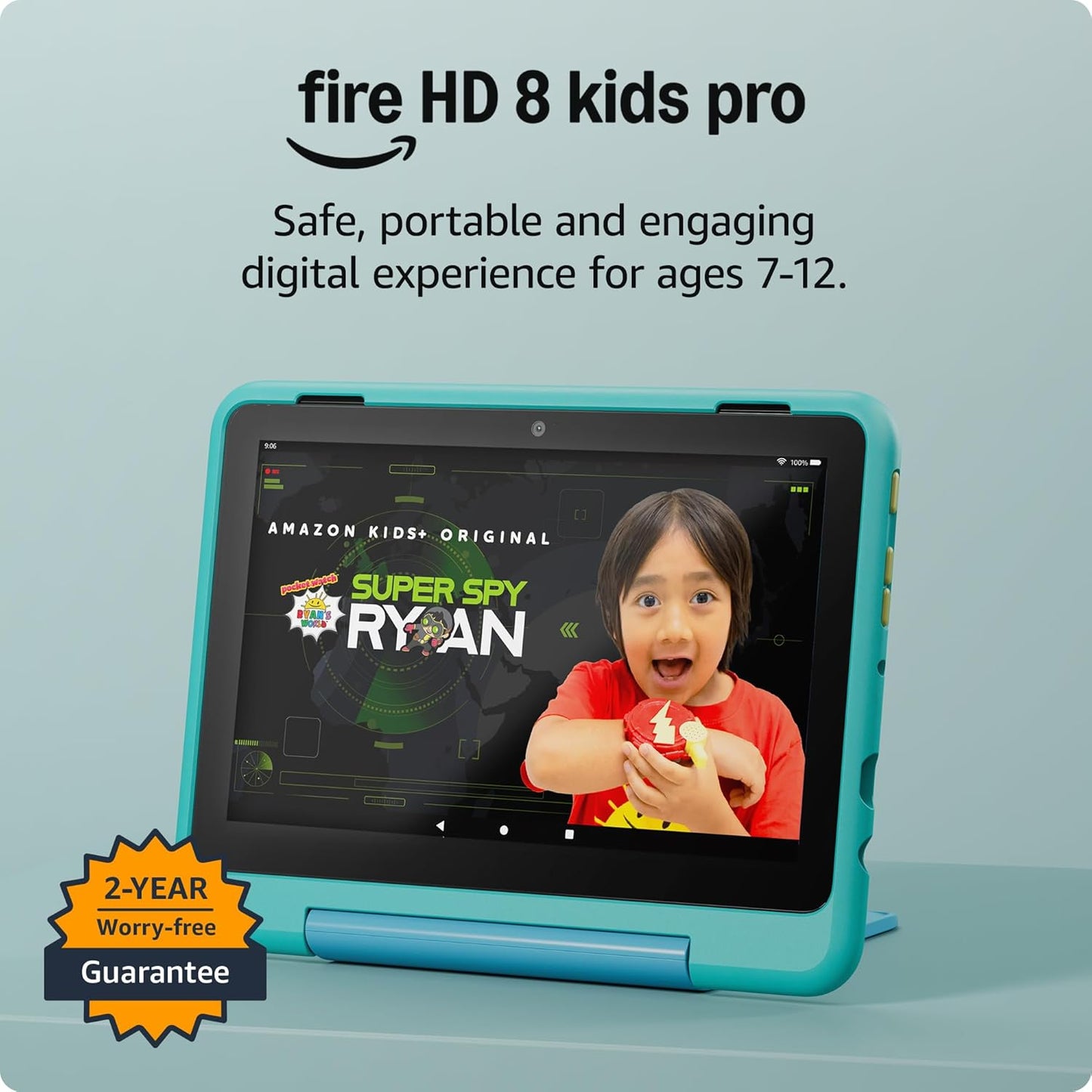 Amazon Fire HD 8 Kids Pro tablet (newest gen), ages 6–12 | 3 GB memory, includes ads-free books, games and videos that children love, 8" HD screen, parental controls, 13-hr battery, 32 GB