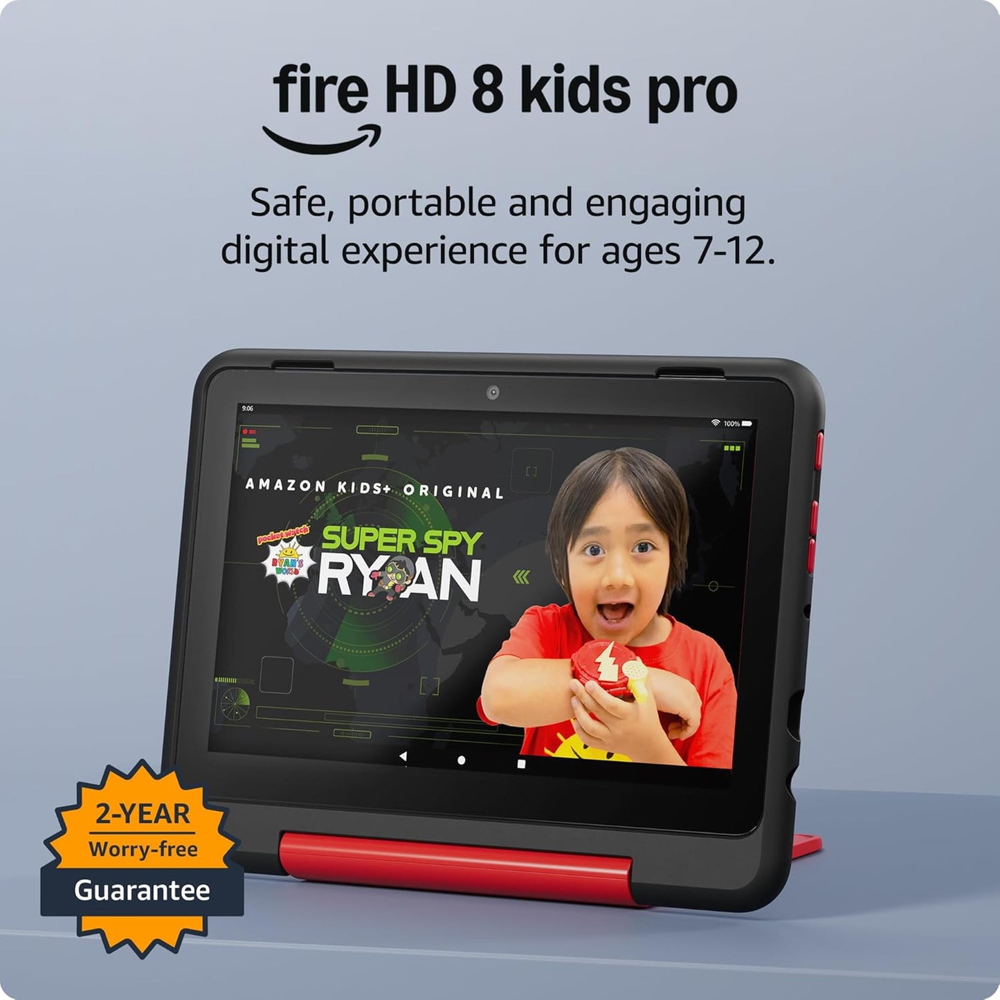 Amazon Fire HD 8 Kids Pro tablet (newest gen), ages 6–12 | 3 GB memory, includes ads-free books, games and videos that children love, 8" HD screen, parental controls, 13-hr battery, 32 GB